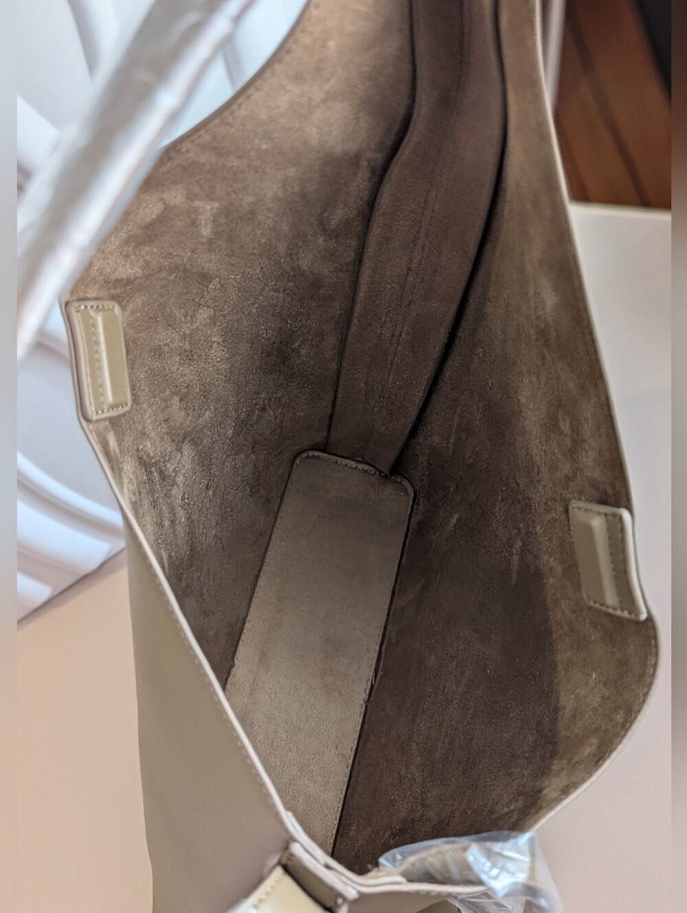 BCBG Taupe Hobo Shoulder Bag with Matching Pouch - Picture 5 of 10